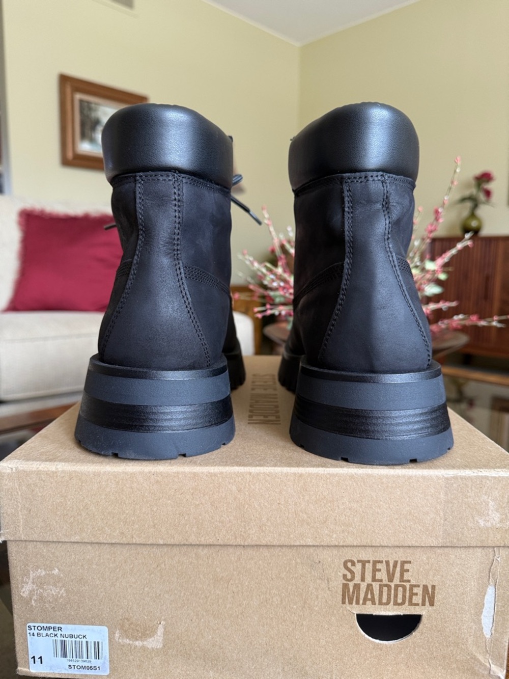 Steve Madden STOMPER Women’s Black Leather Platform Urban Boot Size EUR41 - Picture 10 of 17